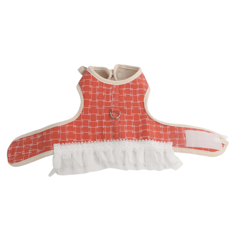 Helepet Nylon Small Pets Leash Harness Dress in Red Color - Medium