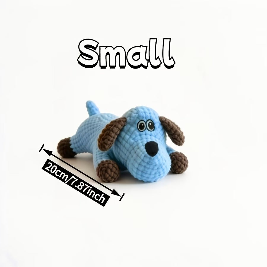 Blue Flat-Face Dog Sound-Producing Plush Toy
