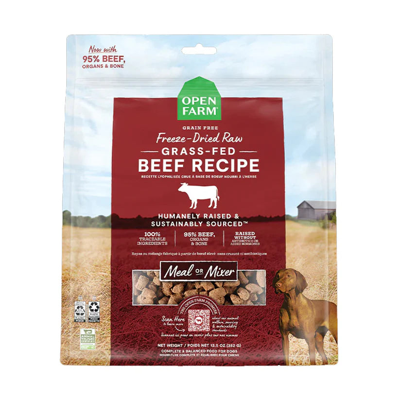 Open Farm Freeze Dried Raw Grass Fed Beef Dry Dog Food - 99G