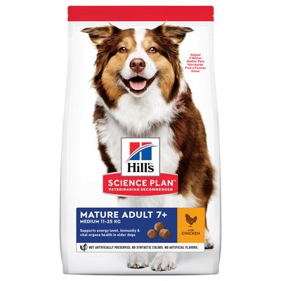 Hills Science Plan Medium Mature Adult 7+ Dry Dog Food With Chicken - 14Kg