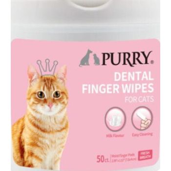 Purry Dental Finger Wipes For Cats-50ct