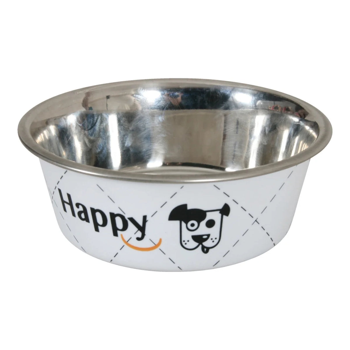 Happy Stainless Steel Dog Bowls-White 0.8L