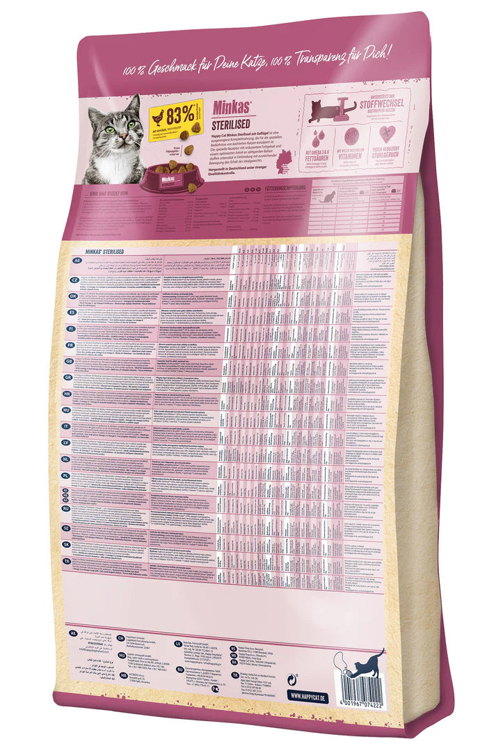 Happy Cat Minkas Sterilized Dry Cat Food - 1.5Kg