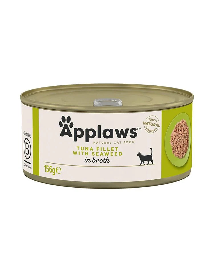 Applaws Natural Tuna Fillet with Seaweed Wet Cat Food - 156G (Best Before 10-01-2026)