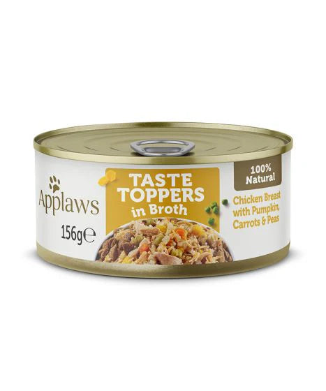 Applaws Taste Toppers in Broth Chicken with Vegetables Wet Dog Food - 156G (Best Before 17-12-2025)