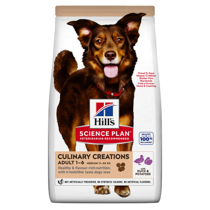 Hills Science Plan Culinary Creations Duck & Potatoes Medium Adult Dry Dog Food - 2.5Kg (Best Before 02-2026)