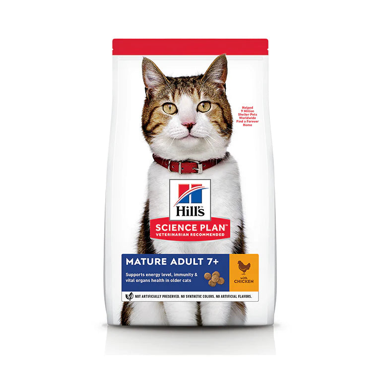 Hills Science Plan Mature Adult 7+ Cat Dry Food With Chicken - 3Kg (Best Before 03-2026)