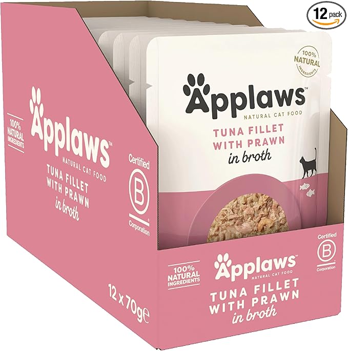 Applaws Tuna Fillet with Pacific Prawn in Broth Adult Wet Cat Food - 70G