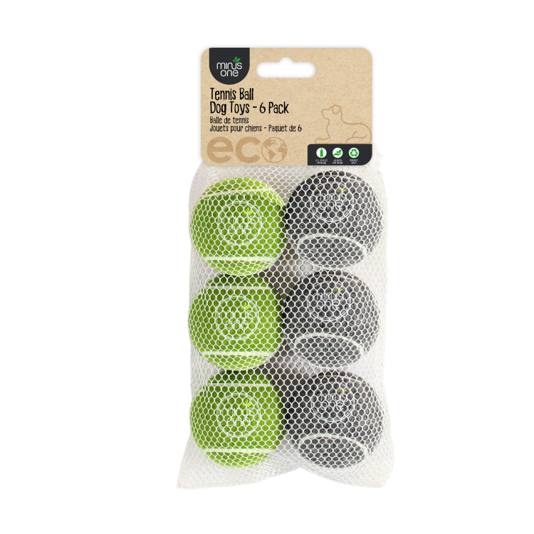 Bouncy Tennis Ball Dog Toys - 6 Pack