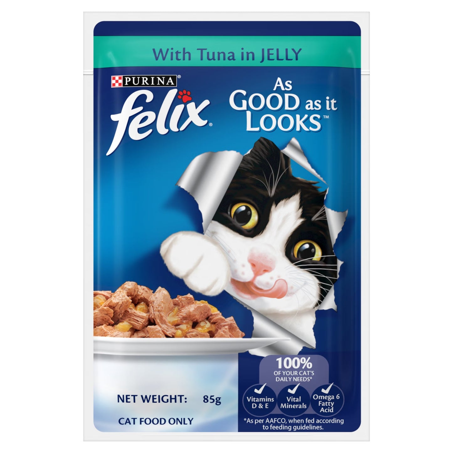 Purina Felix Adult Cat Food with Tuna in Jelly - 85g