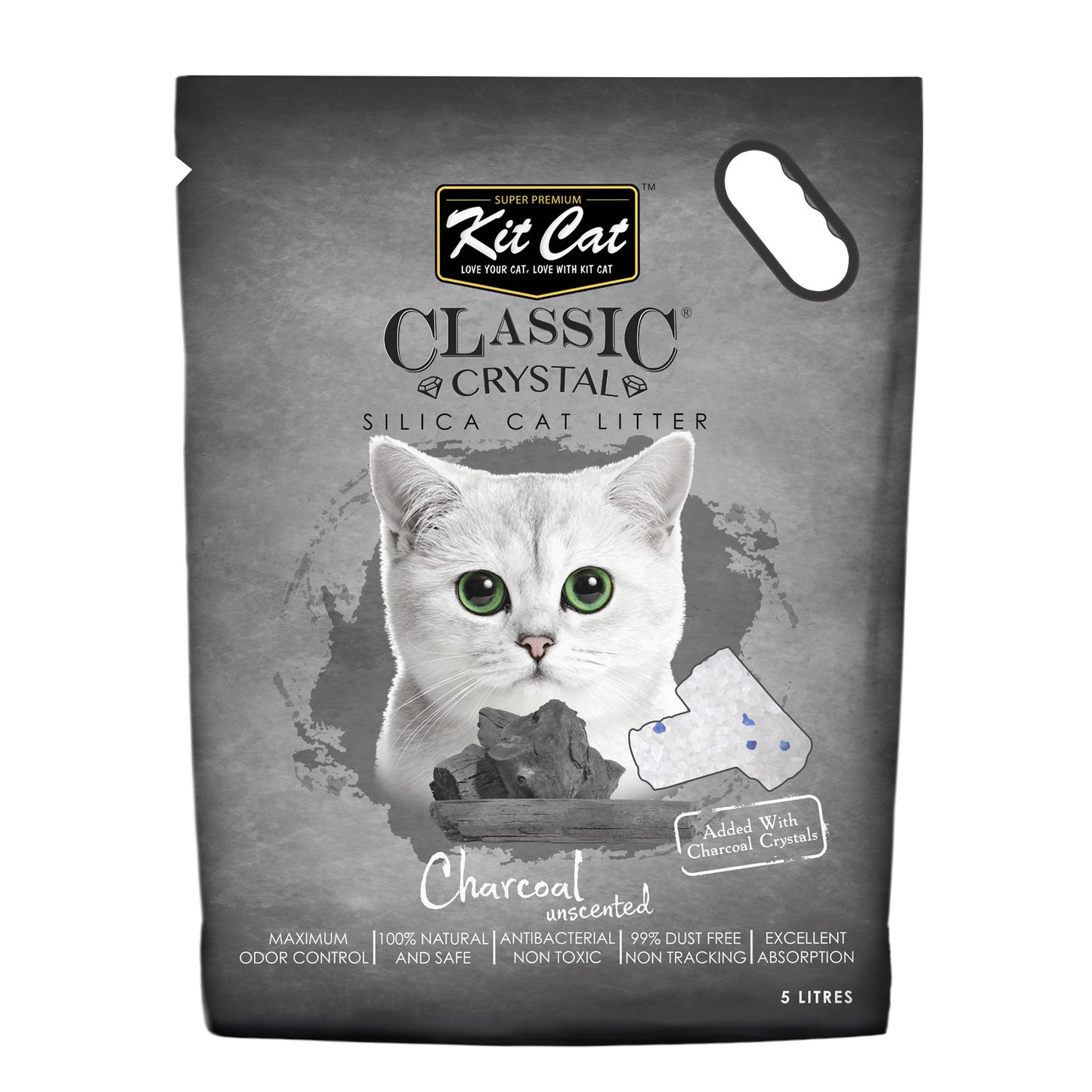 Kit Cat Classic Crystal Charcol Cat Litter -5L