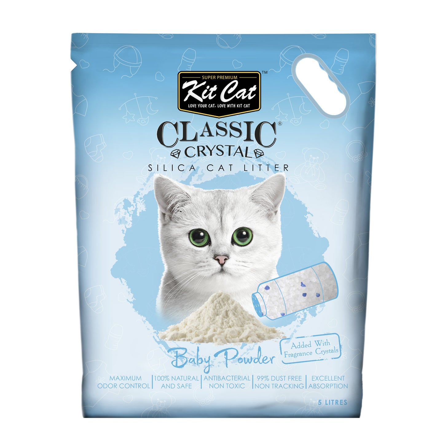 Kit CatCrystal Cat Litter-Baby Powder-5L
