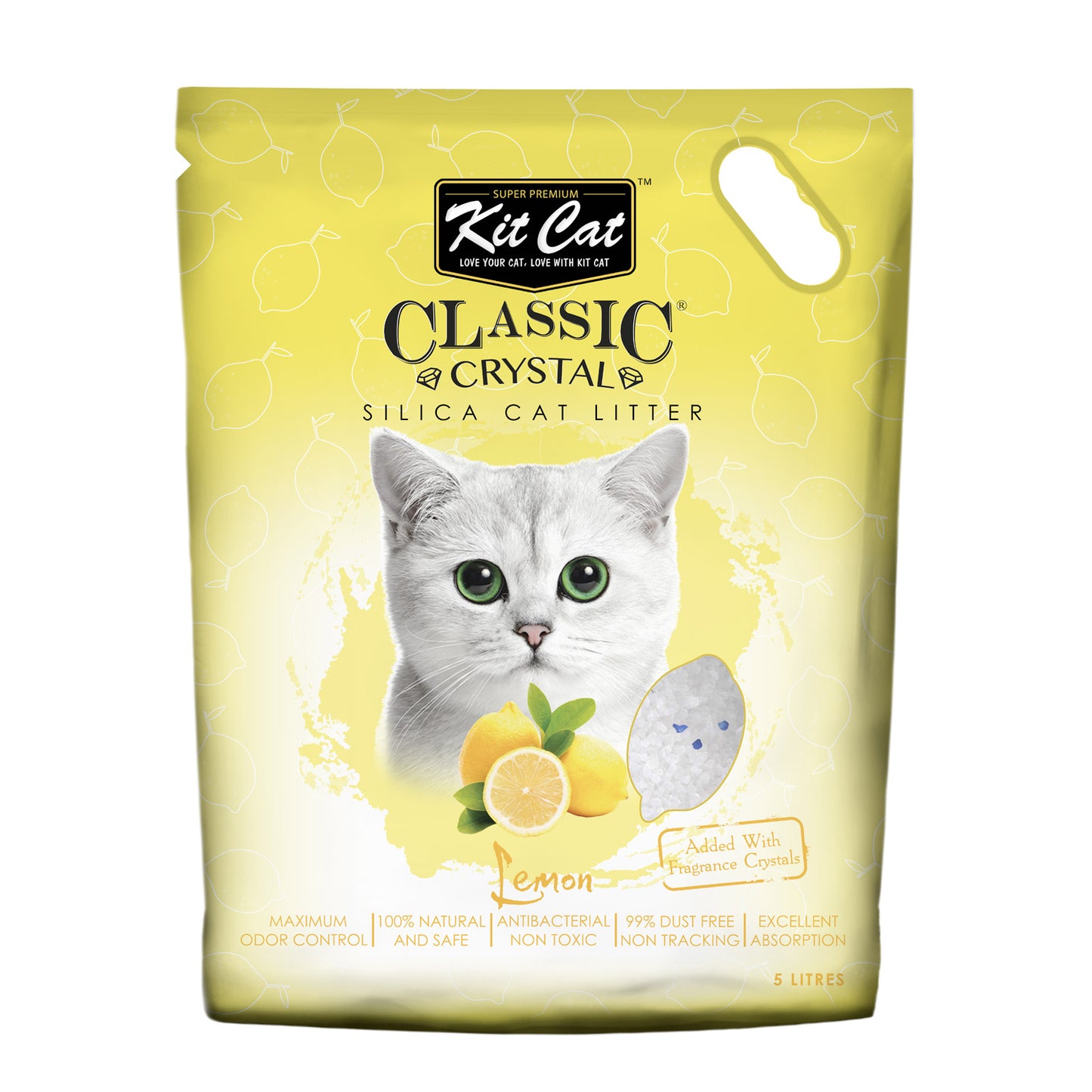 Kit Cat Classic Crystal -Lemon Cat Litter- 5L