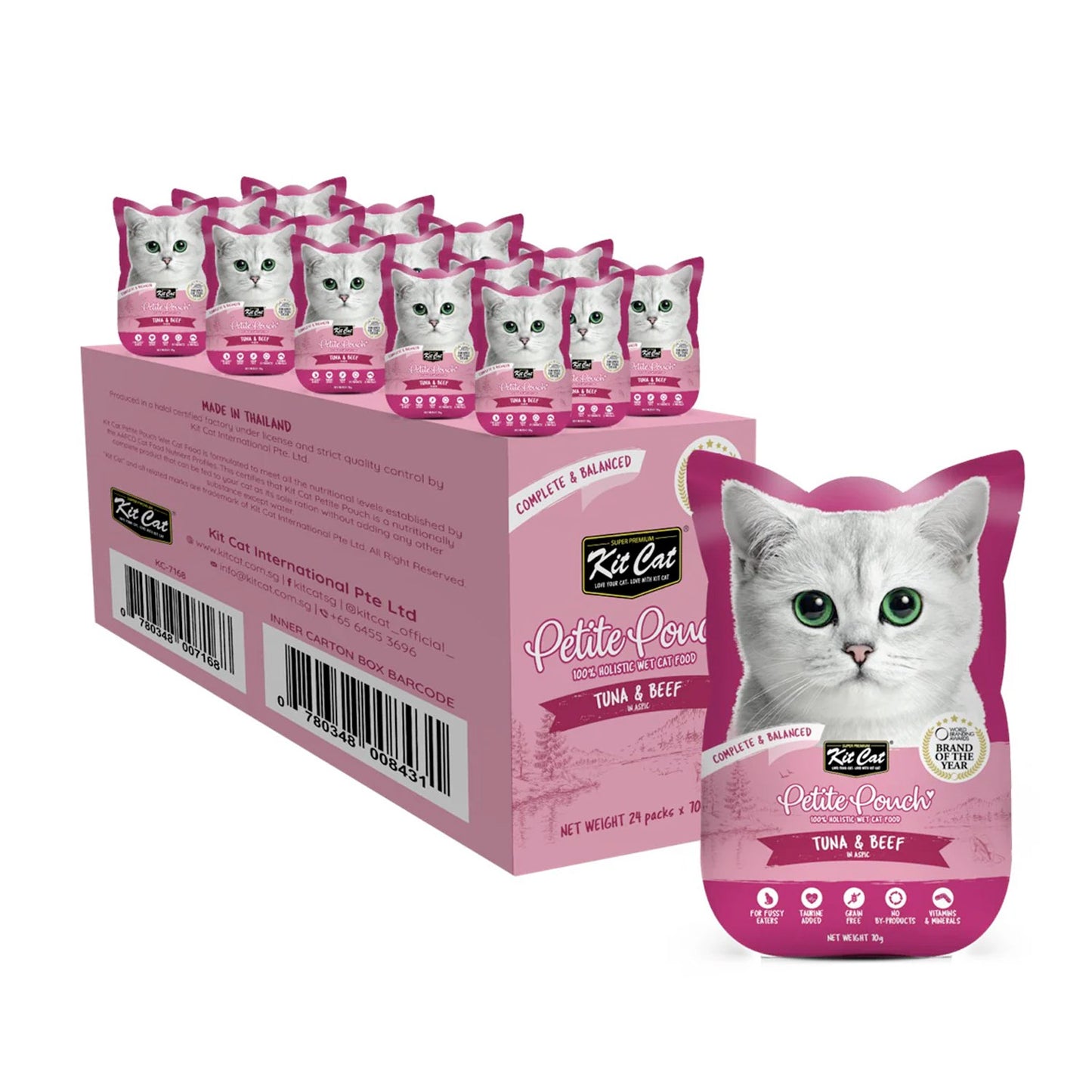 Kit Cat Petite Pouch 70g – Tuna & Beef