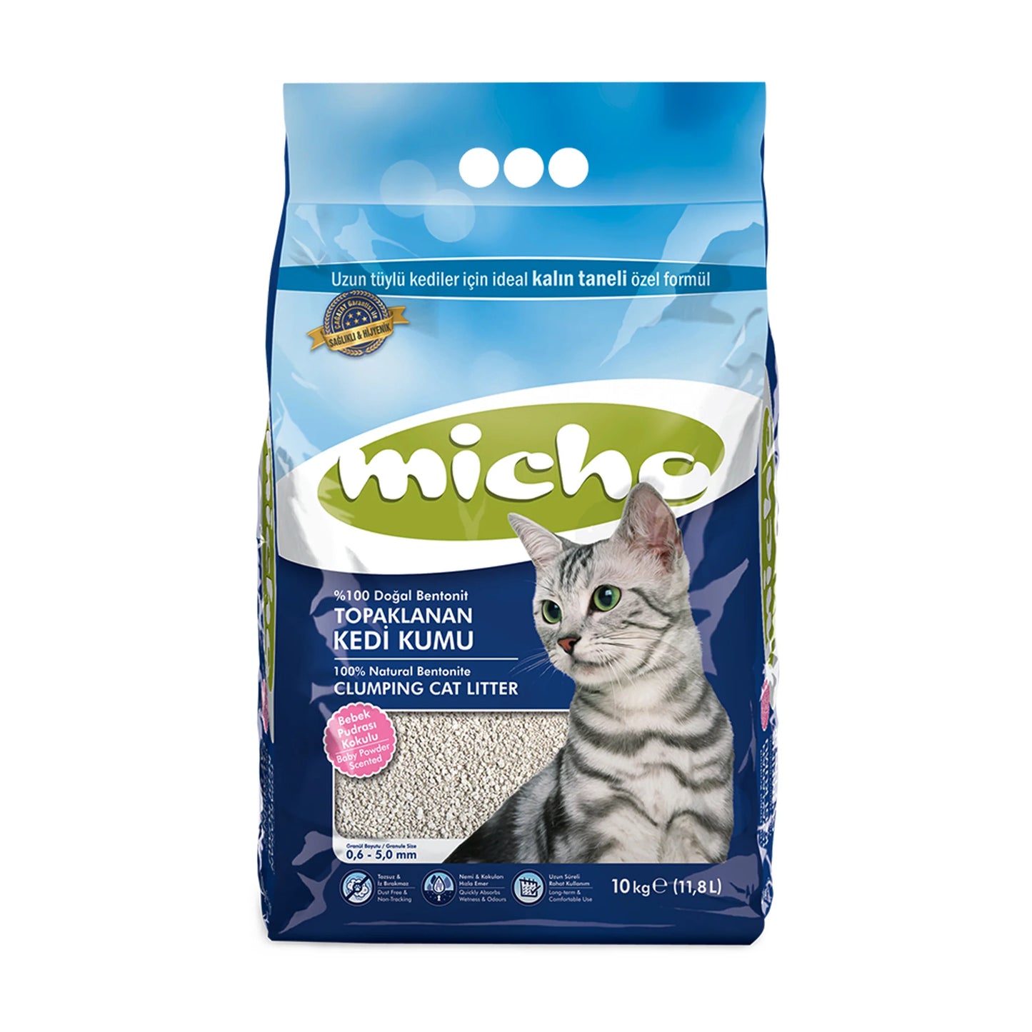 Micho Natural Bentonite Baby Powder Scent Clumping Cat Litter-7.5kg