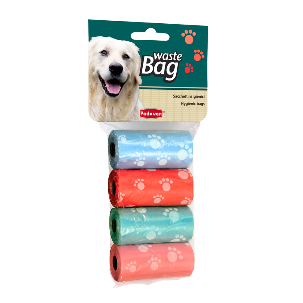 Padovan Waste (Poop) Bag, Mix Colour 4Rollx20pcs