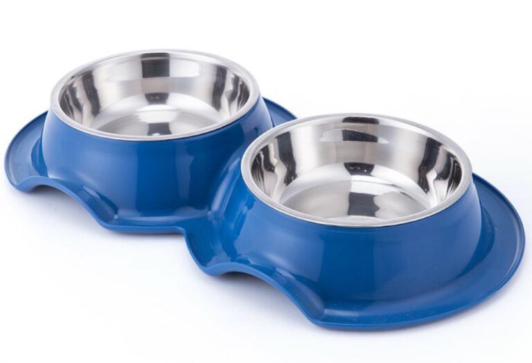 Pets Club Plastic Double Bowl Anti-Ant Blue - 38X21X5.5cm