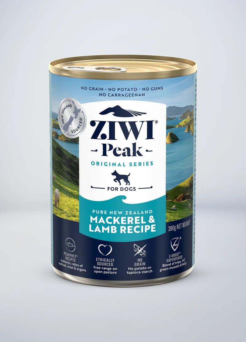 ZIWI Peak Mackerel & Lamb Recipe Wet Dog Food-390G