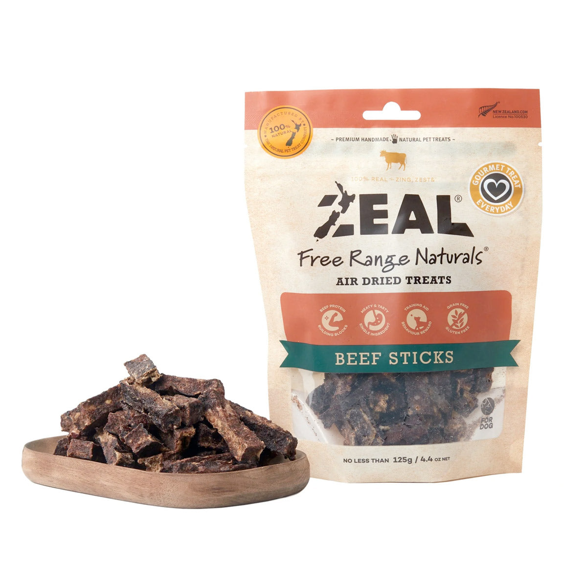Zeal Free Range Naturals Beef Sticks Dog Treats-125g