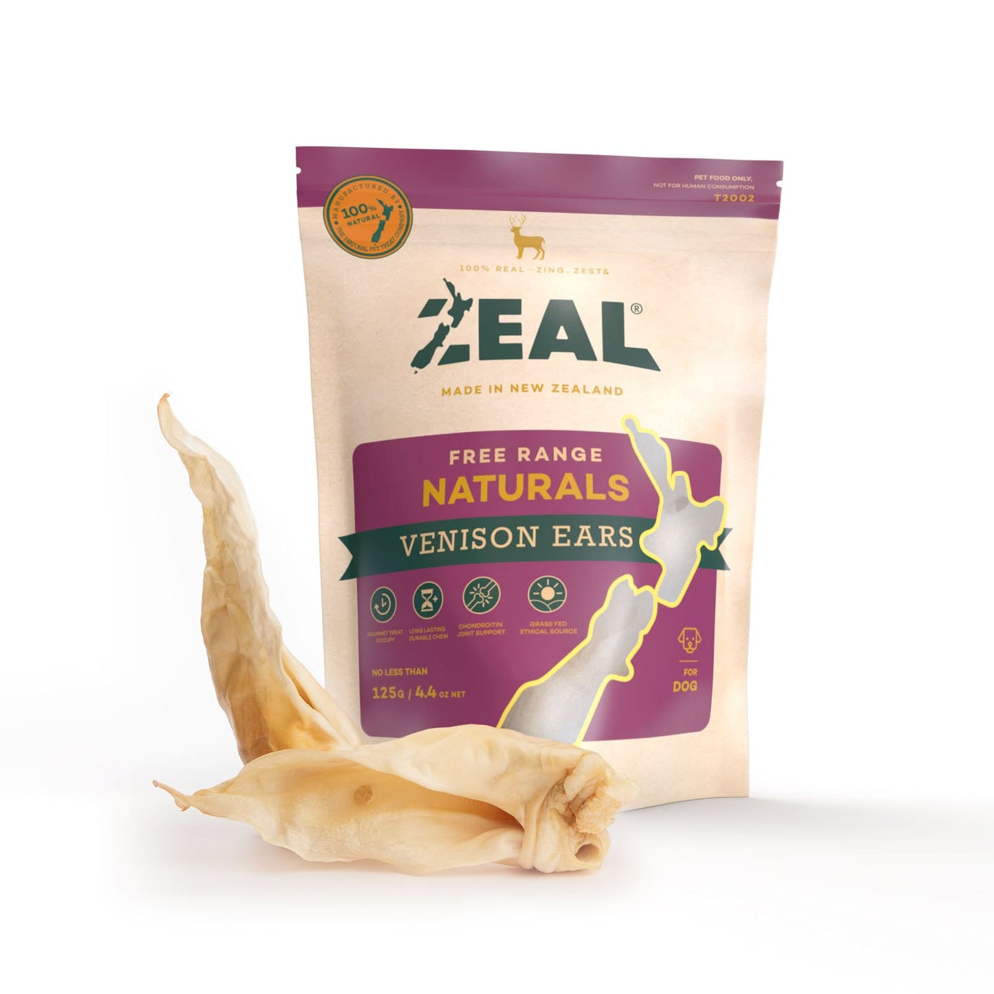 Zeal Free Range Naturals Venison Ears Dog Treats - 125G