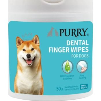 Purry Dental Finger Wipes For Dogs-50ct