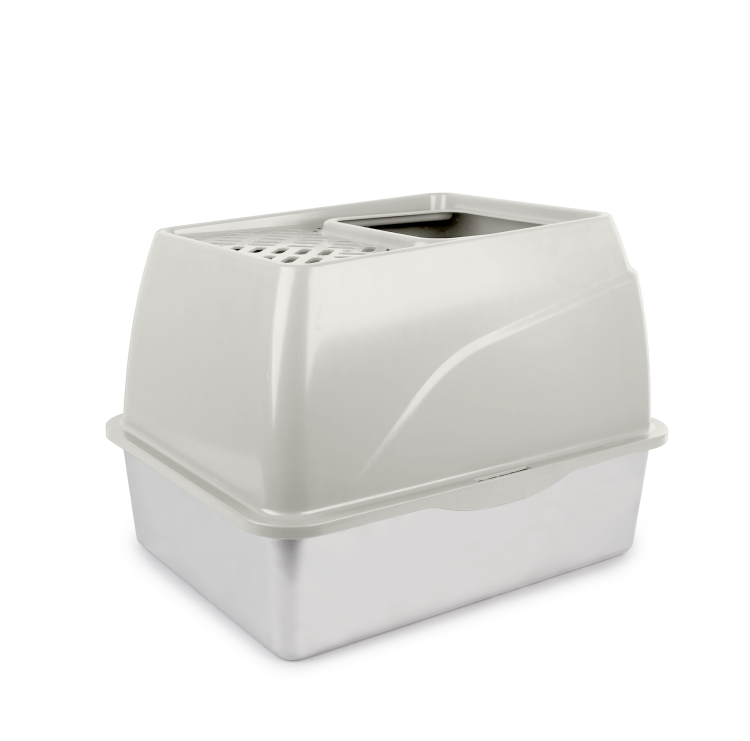 Go Fresh Stainless Steel No Mess Cat Litter Box- Sand