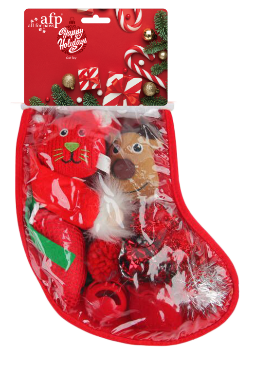 All For Paws Holiday Gift Sock - Red