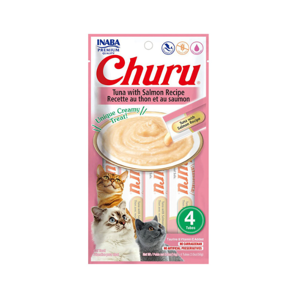 Inaba-Churu Tuna With Salmon Recipe Cat Treats- (4x14g)