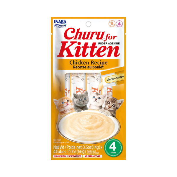Inaba-Churu Chicken Recipe For Kitten-Cat Treats- (4x14g)