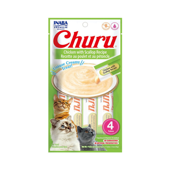 Inaba-Churu Chicken with Scallop Recipe Cat Treats- (4x14g)