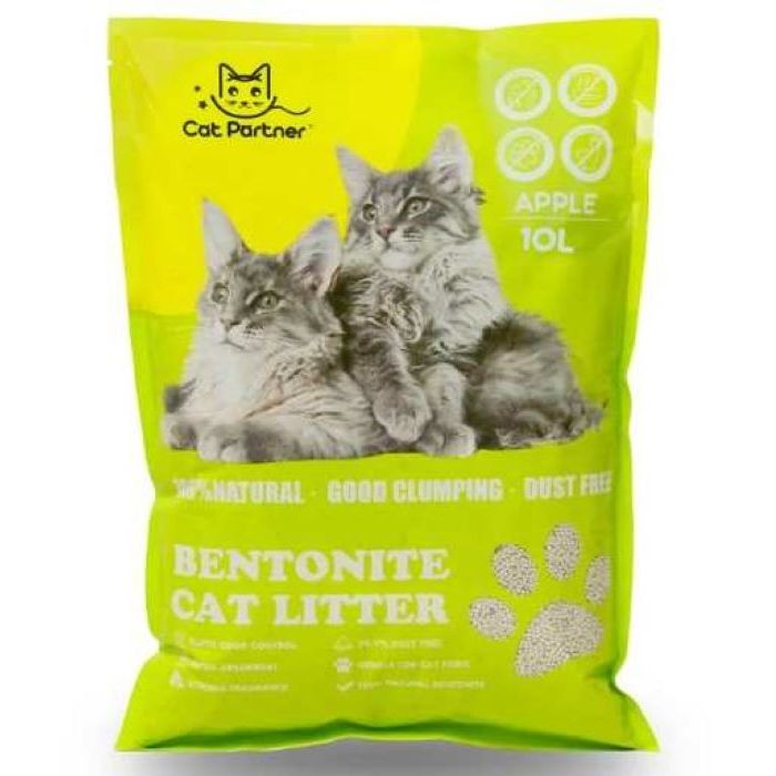 Cat Partner Bentonite Dust Free Clumping Litter-Green Apple-10L