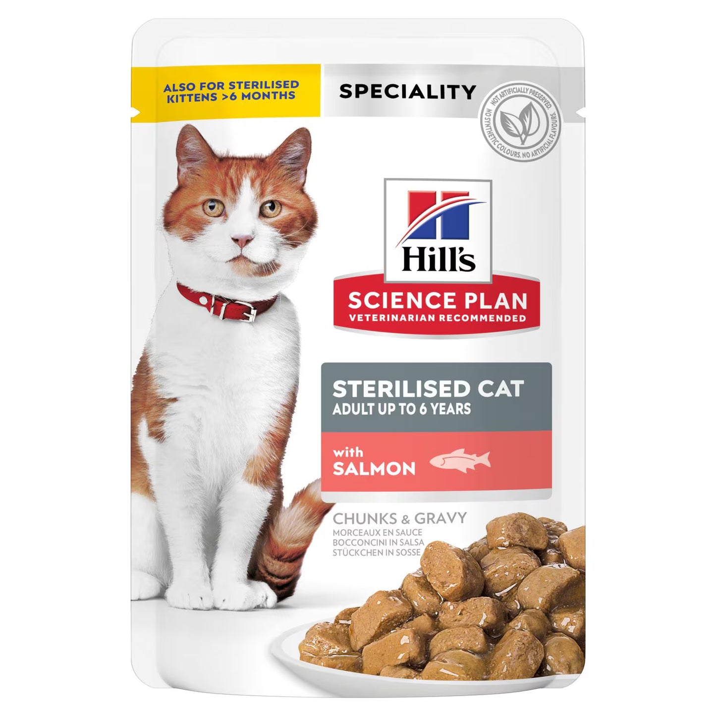 Hills Science Plan Sterilised Cat Young Adult Wet Food With Salmon Pouches (12x85g)