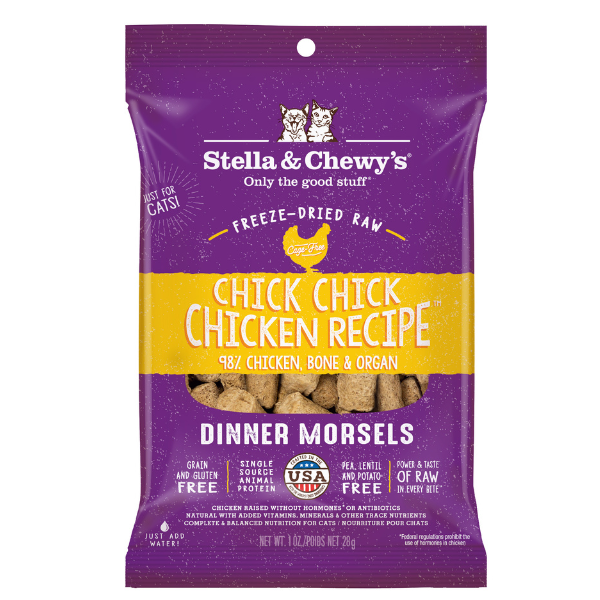 Stella & Chewy's Freeze-Dried Raw Cat Dinner Morsels Chick Chick Chicken Recipe – 1 oz Bag