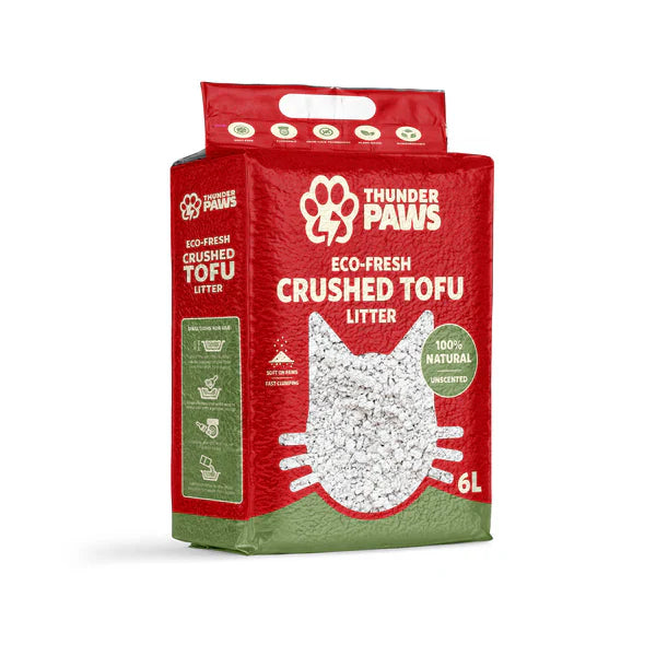 Thunder Paws Eco-Fresh Crushed Tofu Unscented Clumping Cat Litter -6L