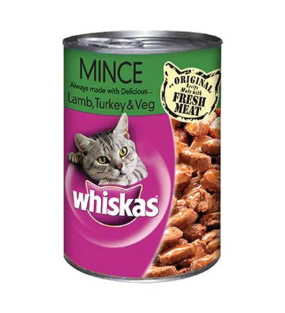 Whiskas Lamb, Turkey, and Vegetables in Gravy Can Cat Food - 400g