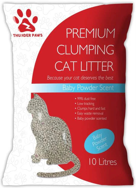 Thunder Paws Advance Care-Clumping Cat Litter 8.45 kg/10 Liters 10L/Baby Powder