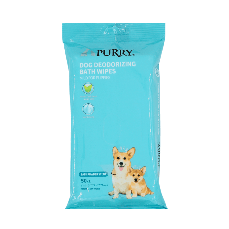 Purry Dog Wipes With Baby Powder Scent - 50ct