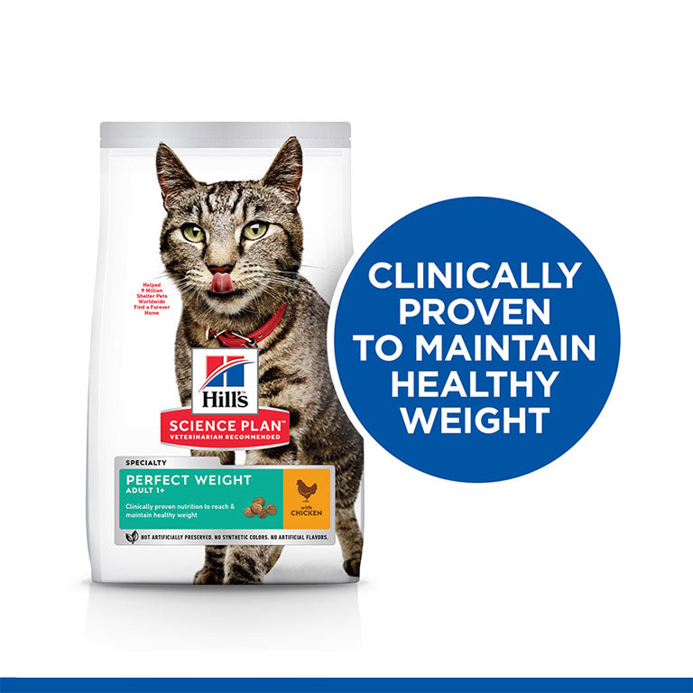 Hills Science Plan Perfect Weight With Chicken Adult Dry Cat Food - 2.5Kg