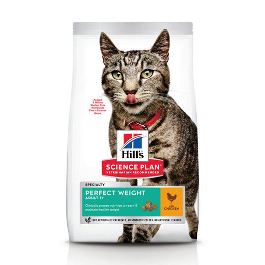 Hills Science Plan Perfect Weight With Chicken Adult Dry Cat Food - 2.5Kg