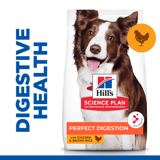 Hills Science Plan Perfect Digestion Medium Adult Dry Dog Food With Chicken & Brownn