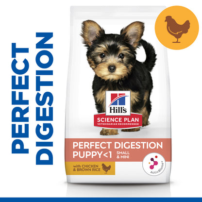 Hills Science Plan Perfect Digestion Small & Mini Puppy Dry Dog Food With Chicken & Brown Rice