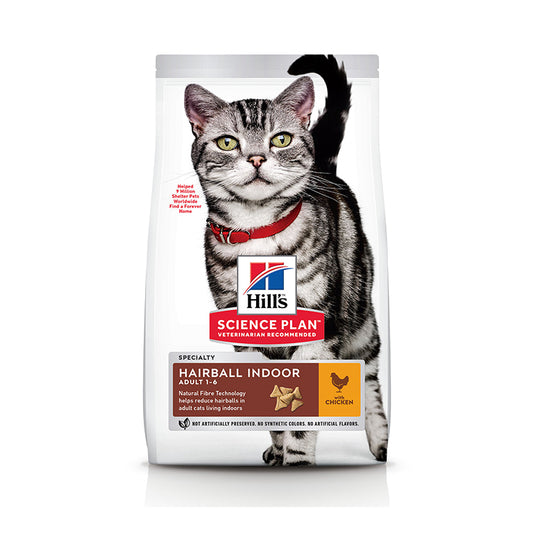 Hills Science Plan Hairball Indoor Adult Cat Food With Chicken