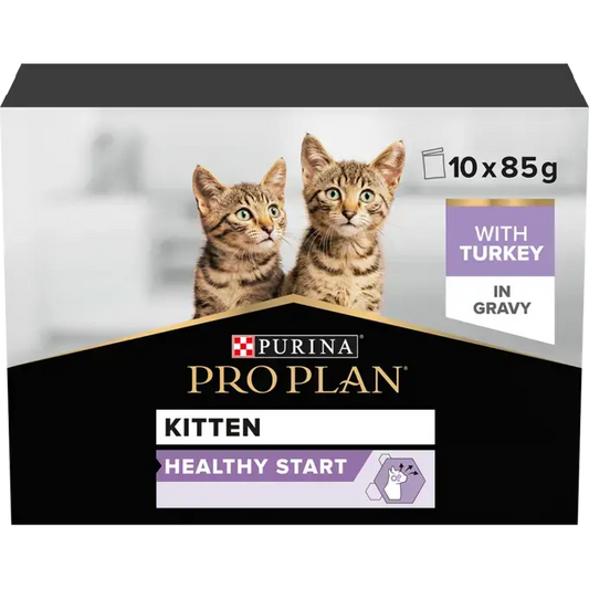 Proplan Kitten Wet Cat Food With Turkey In Gravy 10x85g