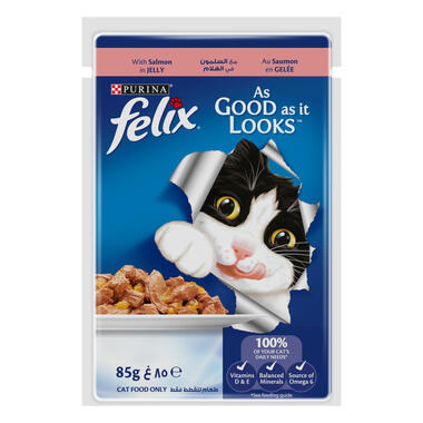 Purina Felix Adult Cat Food with Salmon in Jelly - 85g