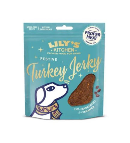 Lily's Kitchen Festive Christmas Turkey Jerky Dog Treats - 70G