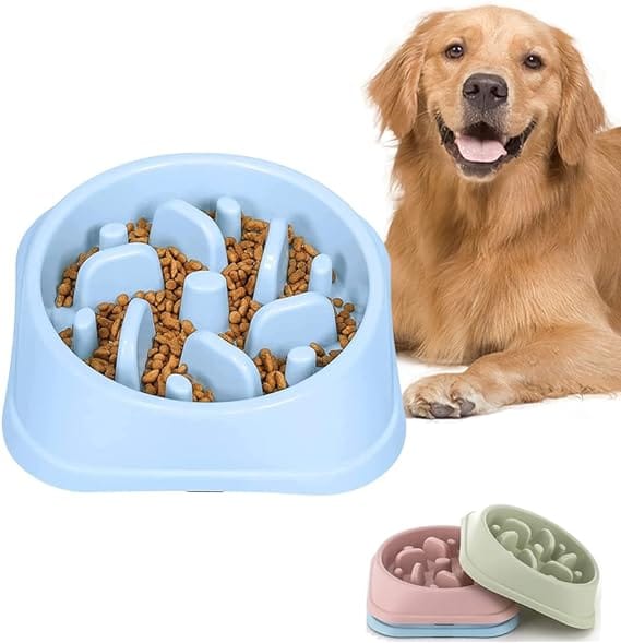 Happy Hunting Slow Feeder Bowl For Dogs 20*4.5cm - Blue Color