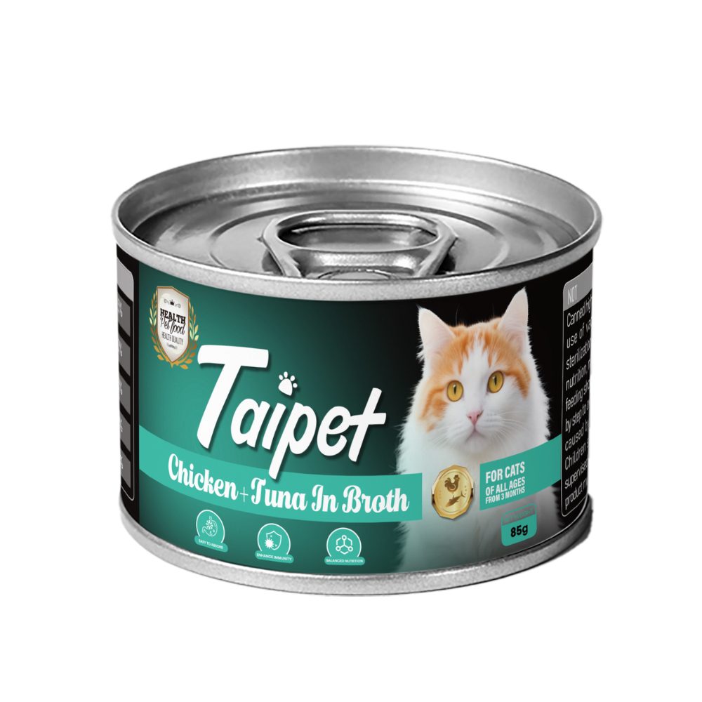 Taipet Cat Canned Wet Food Chicken & Tuna In Broth-85g
