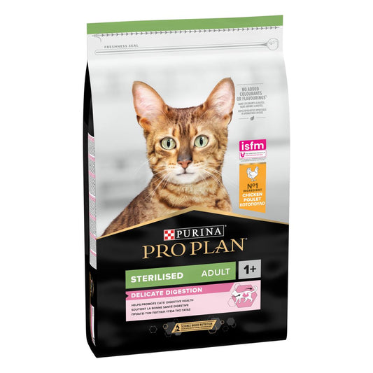 Proplan Sterilised Adult Delicate Digestion Dry Cat Food With Chicken 10Kg