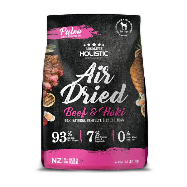 Absolute Holistic Air Dried Beef & Hoki Dry Dog Food - 1KG