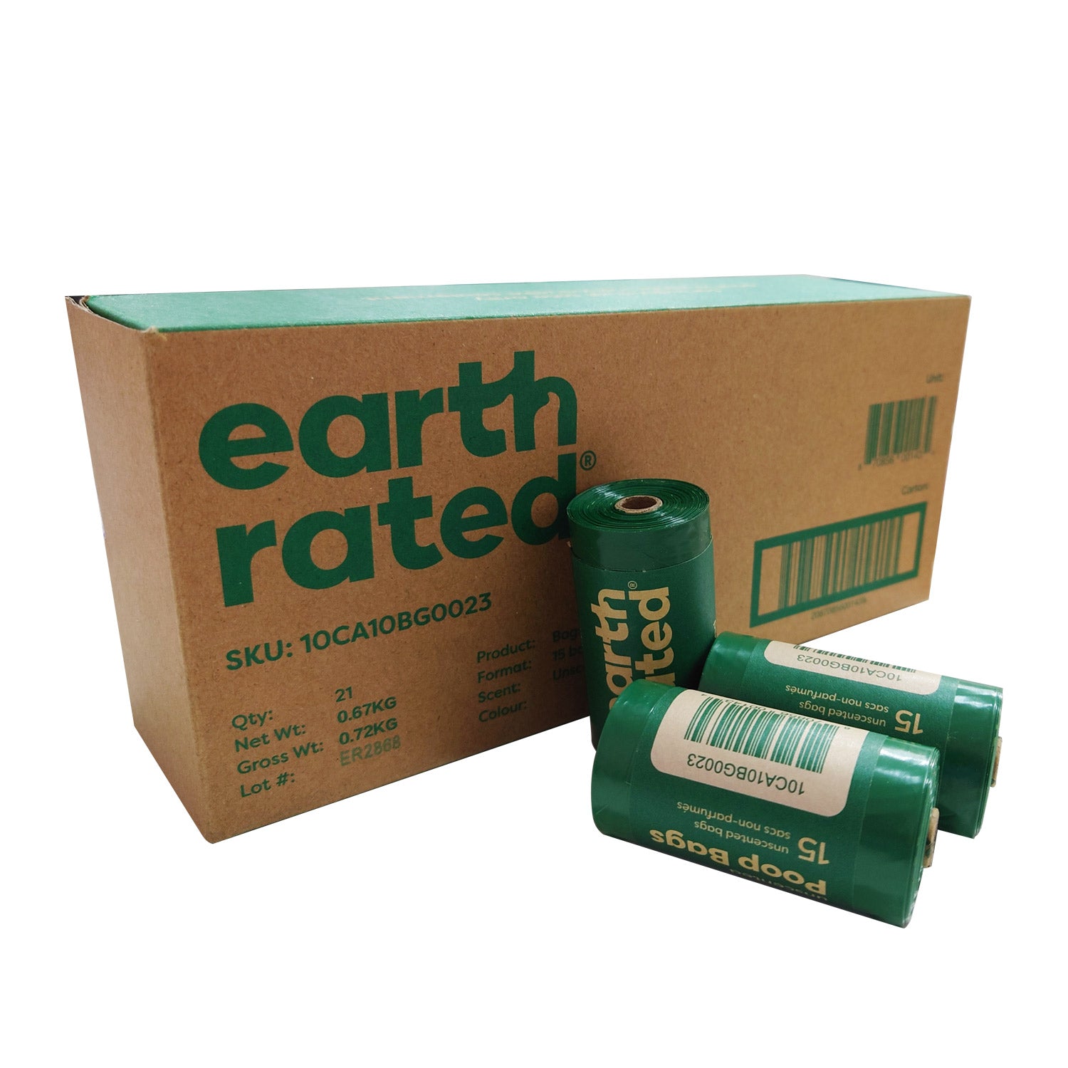 Earth Rated Dog Poop Bags Roll Box Unscented 